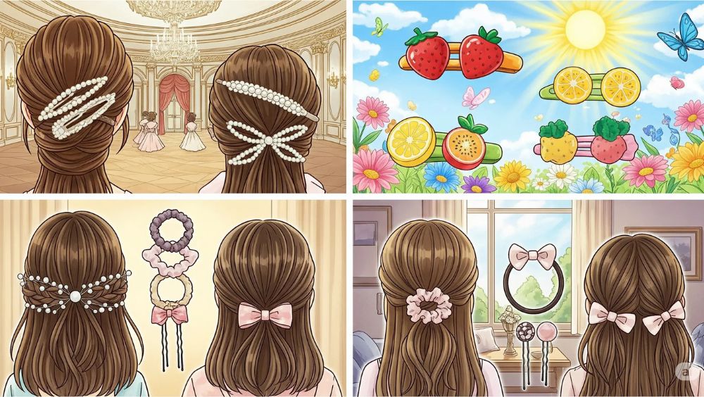 シーン別に見るセリアのヘアアクセ活用術