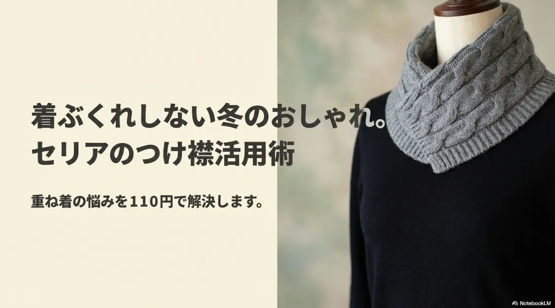 110円で解決！セリアのつけ襟活用術「着ぶくれしない冬のおしゃれ」の表紙