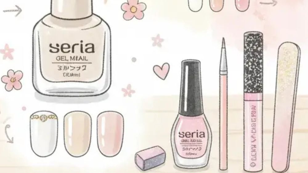 セリアのジェルネイルのミルキーベージュ