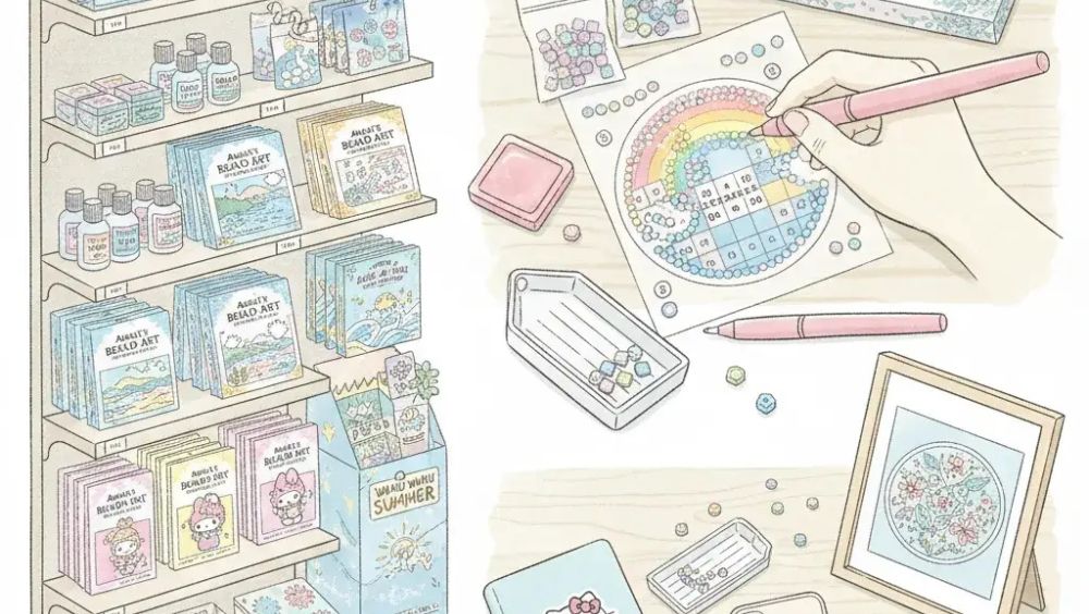 セリアのビーズアートシールの種類と必要な道具と基本的な使い方