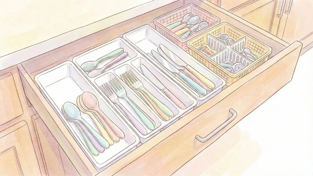 セリアと100均の食器棚収納術で解決