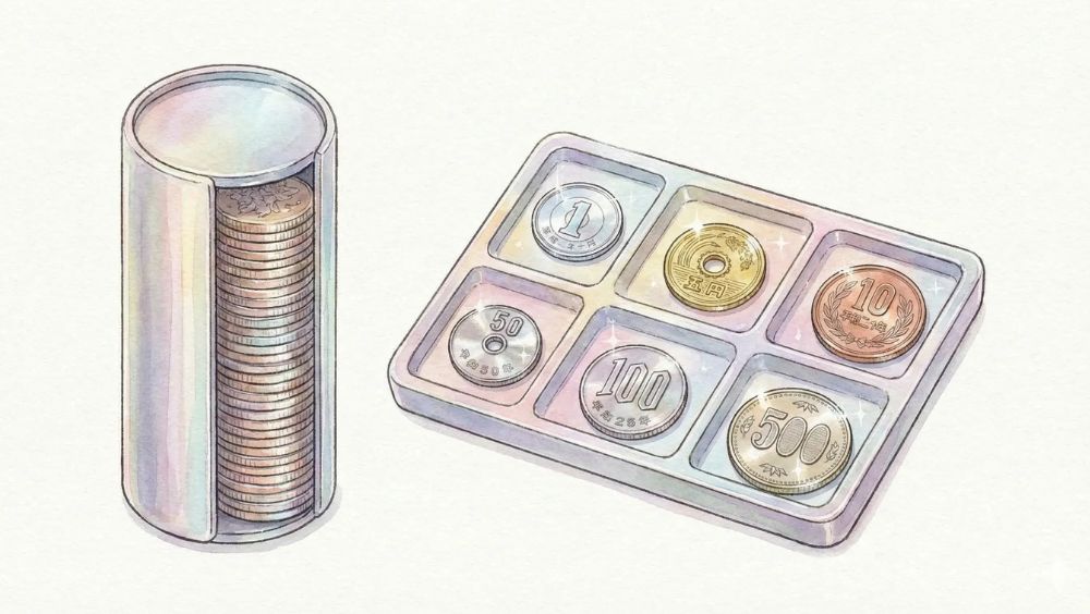 セリアの100円ケースを活用した小銭管理.jpg