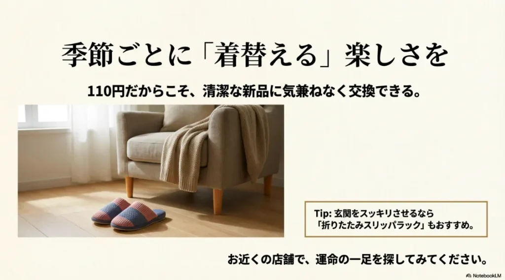 110円で手軽に新品へ交換し、清潔に季節を楽しむライフスタイルの提案