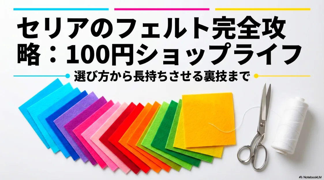 セリアのフェルト完全攻略：選び方から長持ちさせる裏技までを解説する表紙