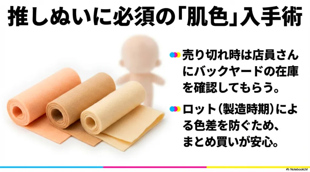 推しぬい用の肌色入手術。在庫確認やロットによる色差を防ぐためのまとめ買いのコツ
