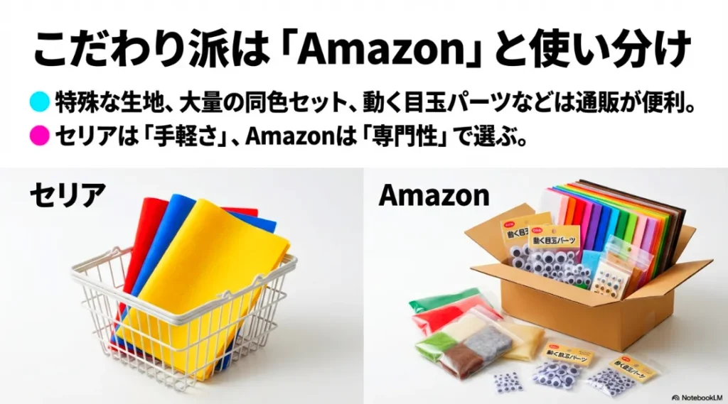 手軽なセリアと、特殊な生地や大量セットが便利なAmazonの賢い使い分け比較