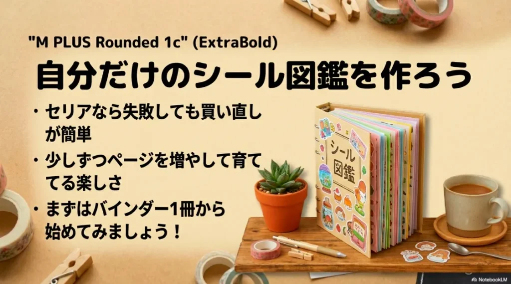 セリアなら買い直しも簡単。バインダー1冊から始めてシール図鑑を育てる楽しさの提案