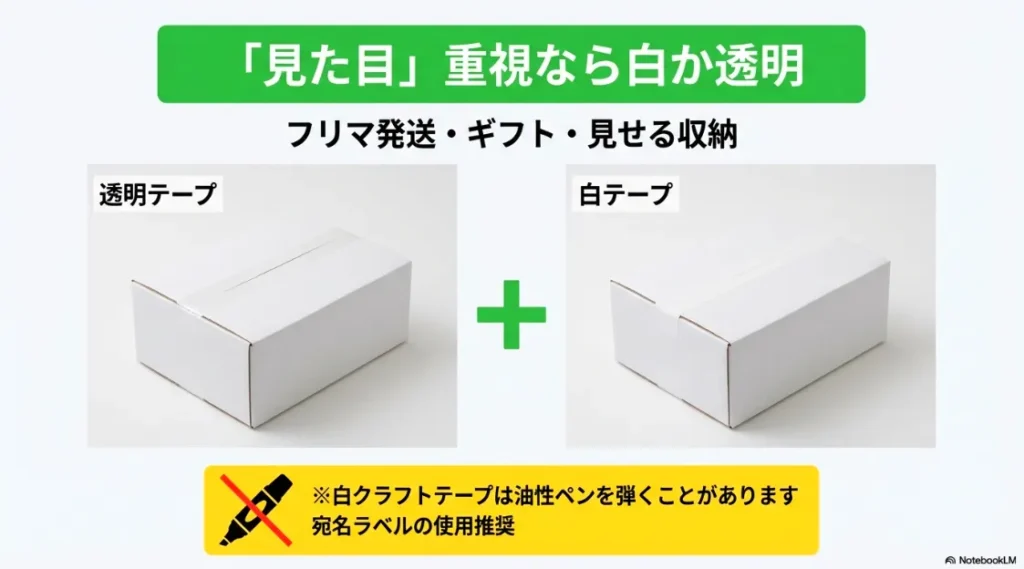 フリマ発送やギフトに最適な白・透明テープの活用法と注意点