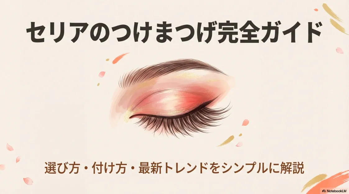 セリアのつけまつげの選び方、付け方、トレンドをシンプルに解説する表紙画像
