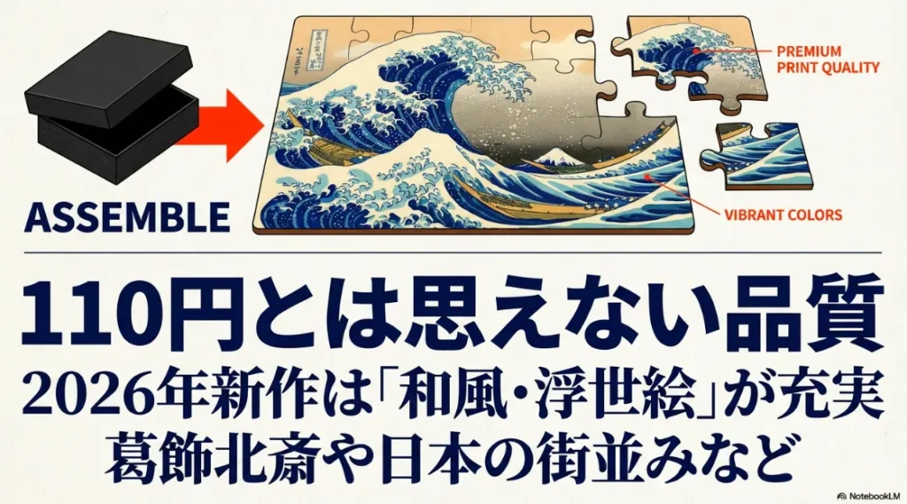 2026年新作の和風・浮世絵パズル。葛飾北斎などの高品質プリント