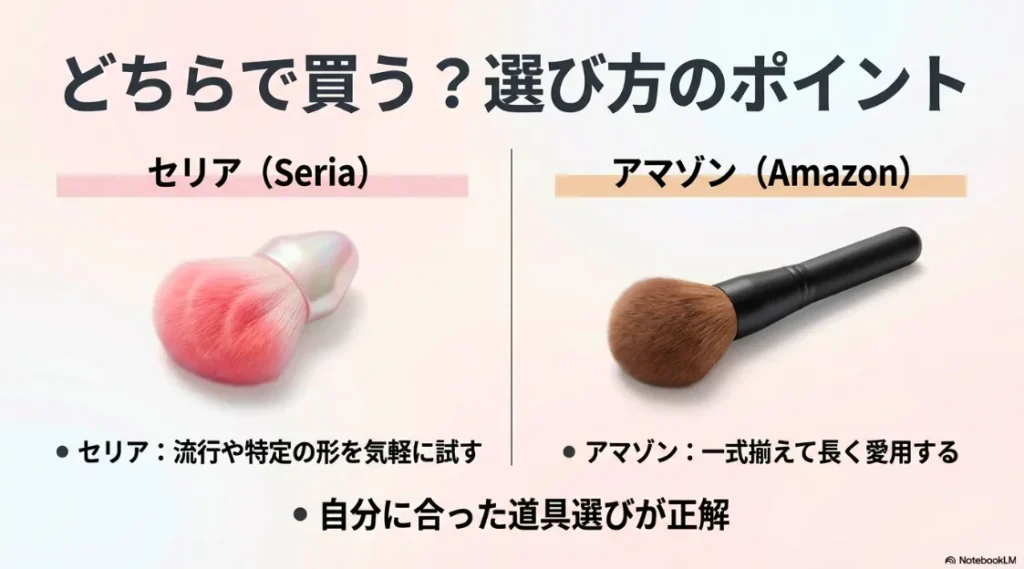 流行を試すならセリア、一式揃えて長く愛用するならAmazonという道具選びの正解