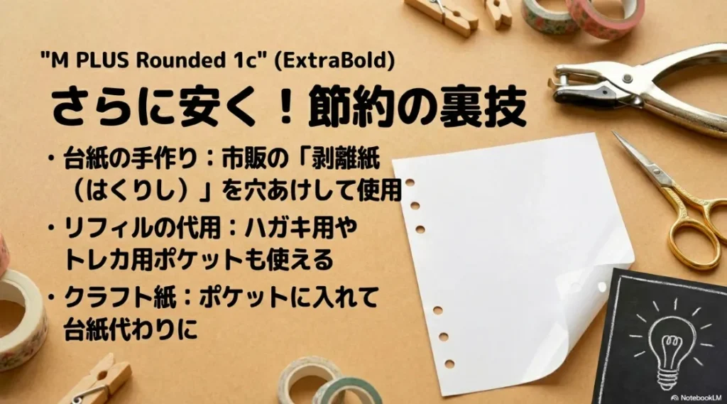 市販の剥離紙での台紙作りや、ハガキ・トレカ用ポケットでの代用方法、クラフト紙の活用術