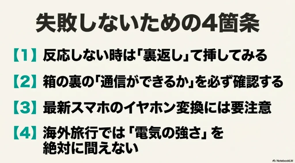 セリアの変換プラグ選びで失敗しないための、裏返し確認や通信確認など4つの重要ポイントまとめ