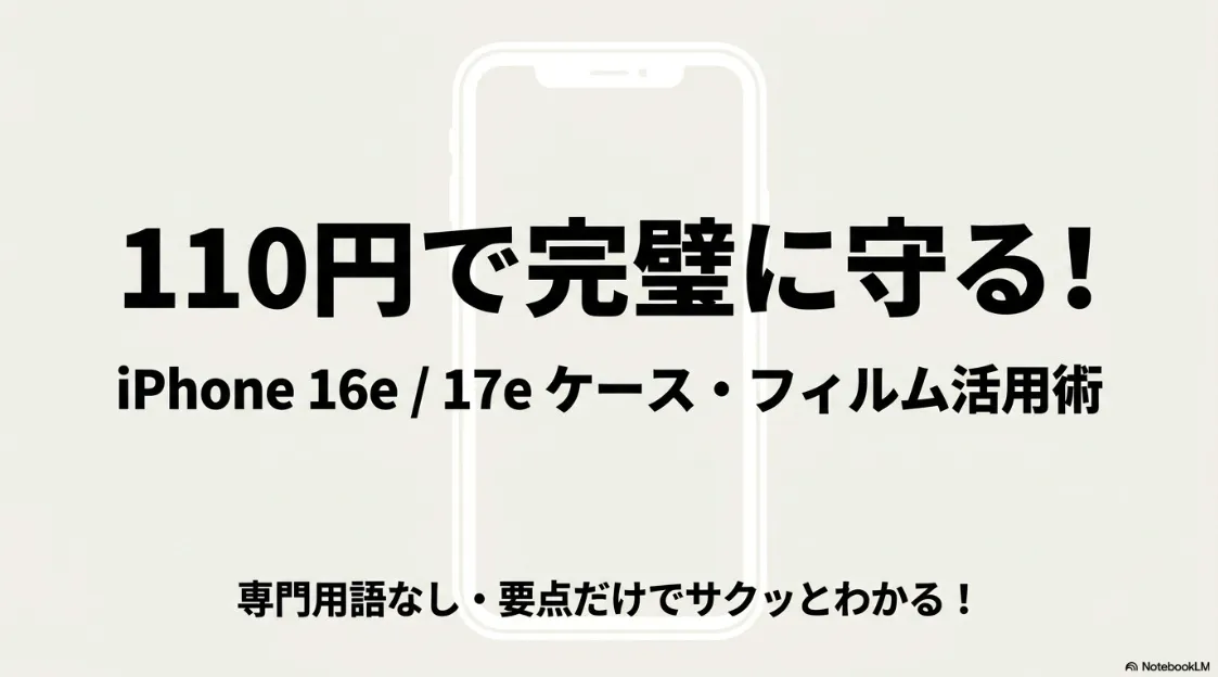 110円で完璧に守る！iPhone 16eと17eのケース・フィルム活用術の表紙
