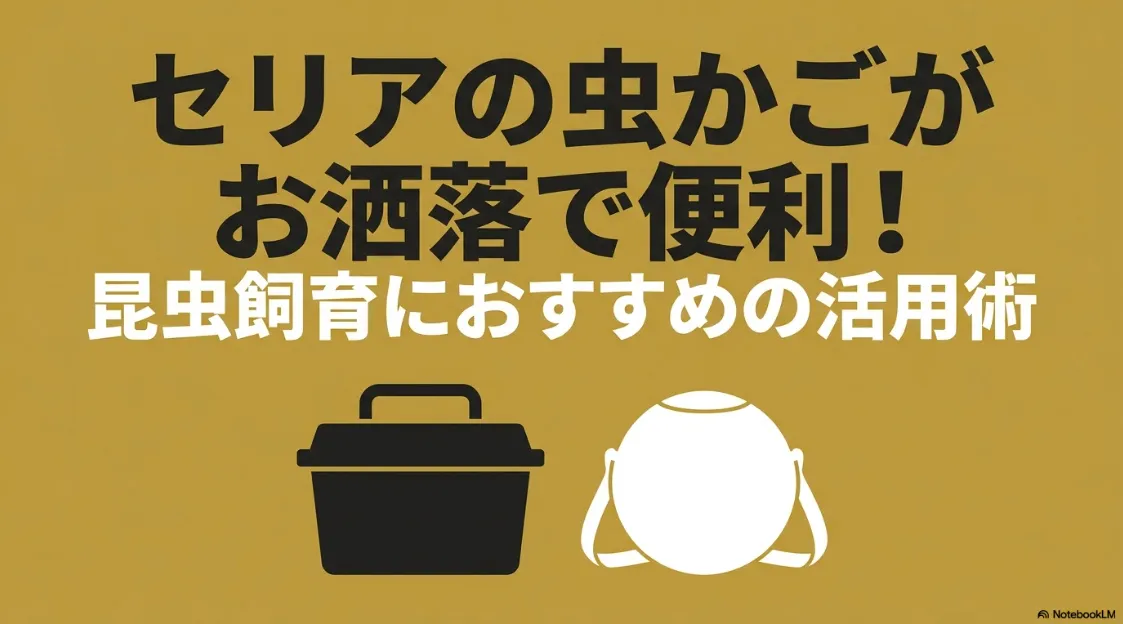 セリアの虫かごがお洒落で便利であることを紹介するガイドの表紙画像