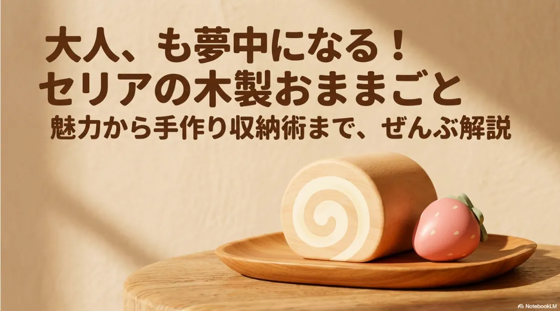 セリアの木製おままごとの魅力から手作り収納術までを解説する資料の表紙