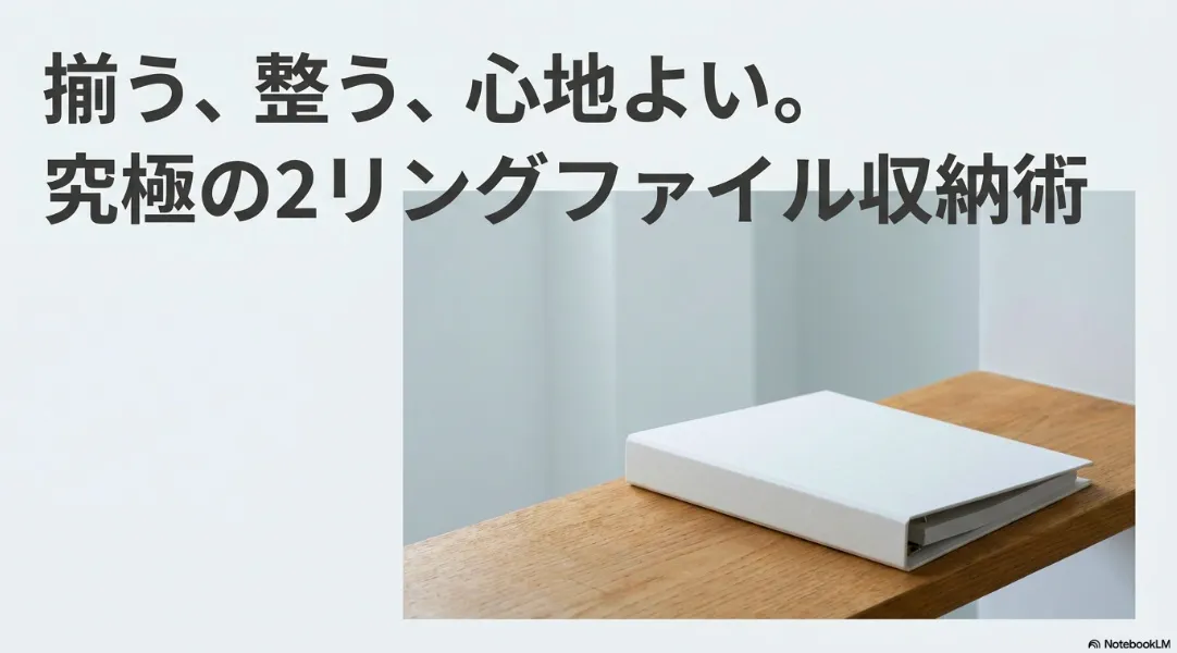 セリアの2リングファイルを使った究極の収納術のタイトルスライド
