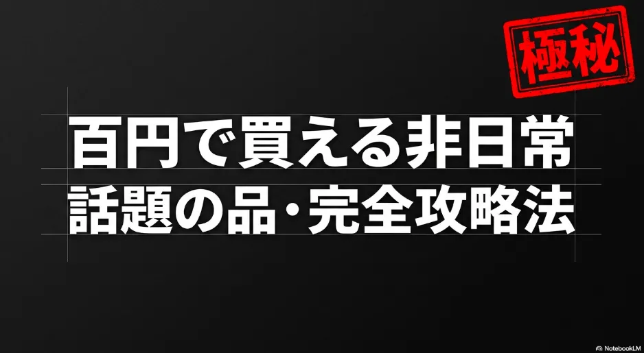 極秘 百円で買える非日常 話題の品・完全攻略法
