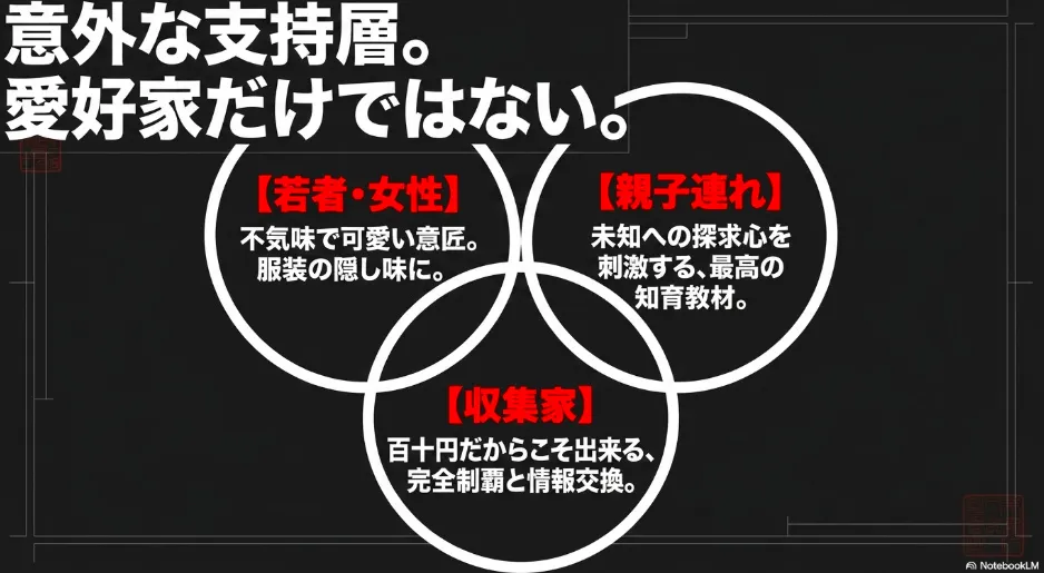 愛好家だけではない意外な支持層。若者や女性、親子連れ、収集家からの支持について。