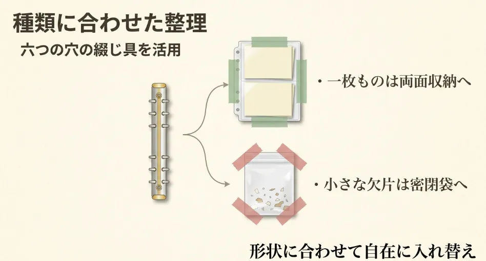 6穴バインダーを活用したシールの整理方法