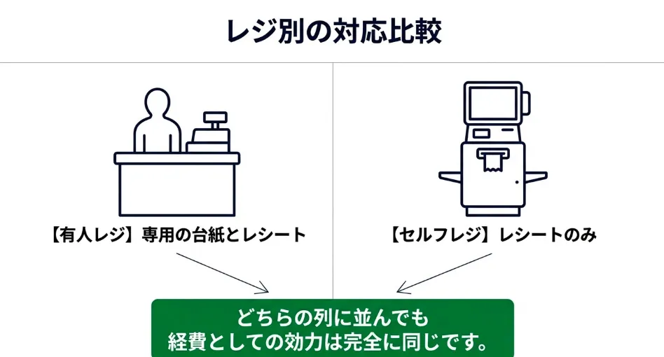 セリアの有人レジとセルフレジの領収書対応の違い