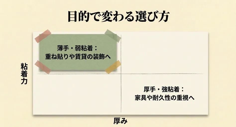 シールの粘着力と目的別の選び方